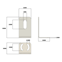 66-208-3 MODULAR SOLUTIONS ALUMINUM BRACKET<BRE>30 SERIES 8MM SENSOR HOLDING